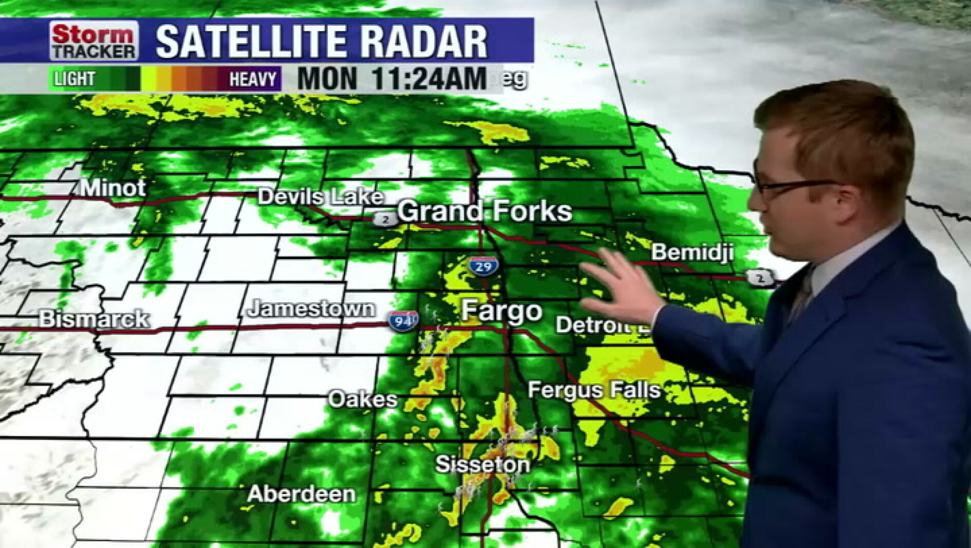Tracking rain moving east this afternoon