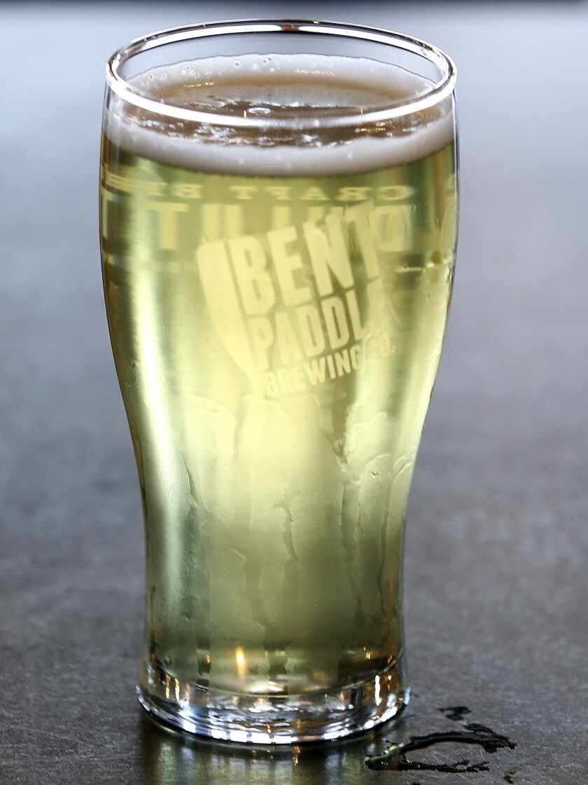 A glass of beer.