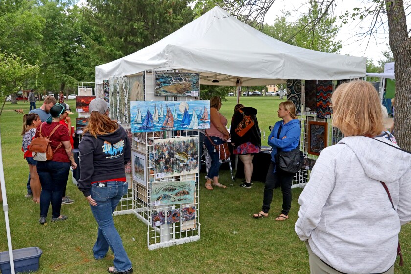 People enjoy Arts in the Park.