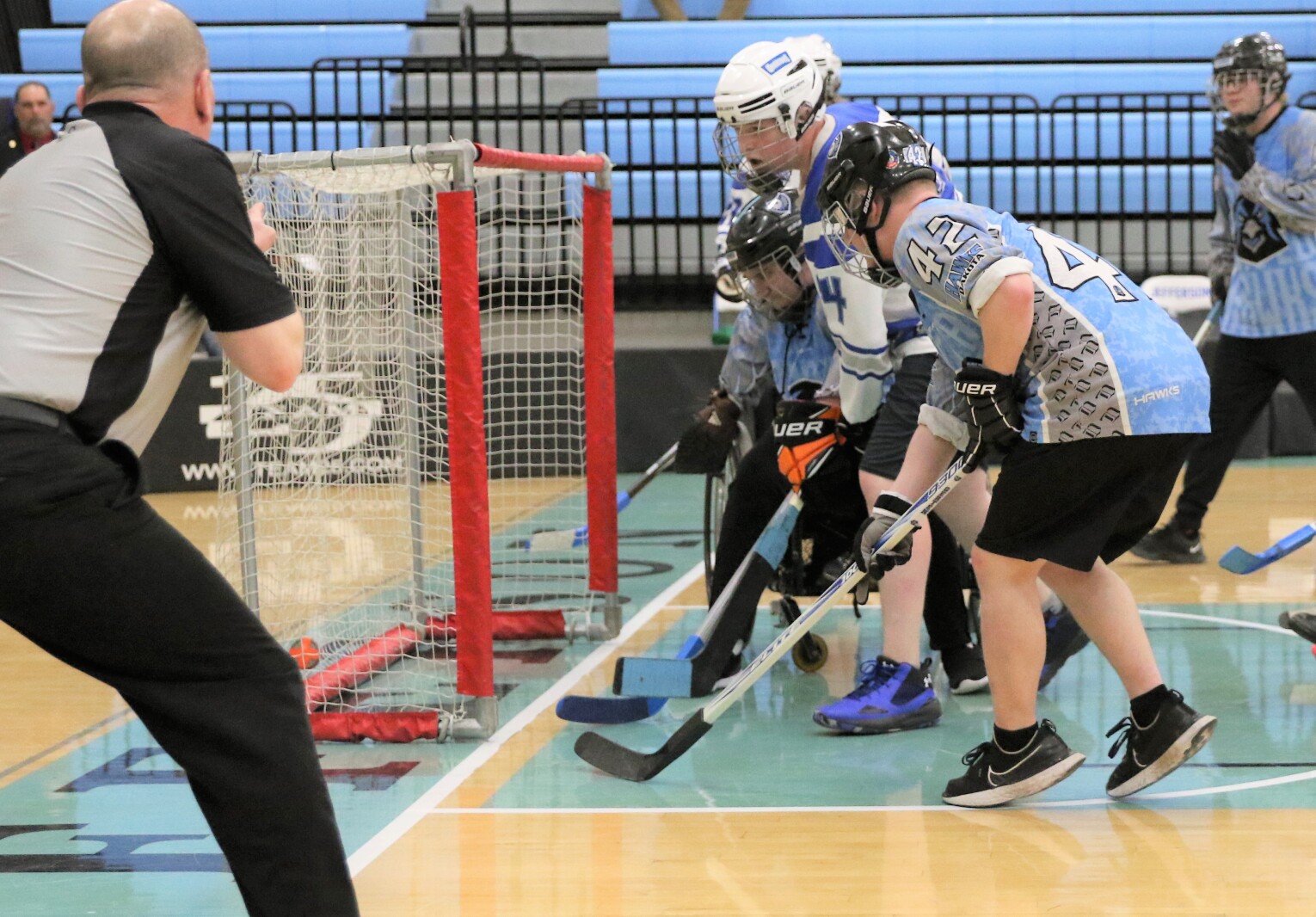 Brainerd vs Dakota United Saturday, March 19, 2022, during the adapted floor hockey state championship game at Bloomington Jefferson High School.