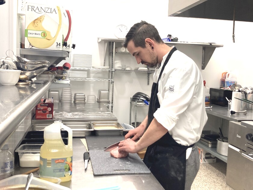 Martin Schmidlin cooking at Oma's.
