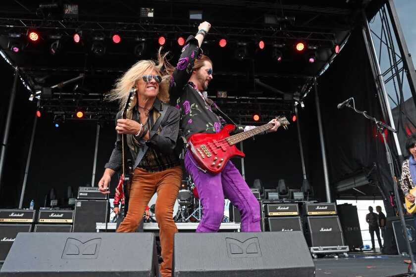 The band Kix performs at Lakes Jam.