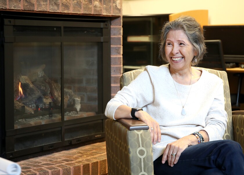 Kim Spoor, the Dean of Education at Fond du Lac Tribal and Community College, smiles as she talks about the new four-year Elementary Education Bachelor's Degree program offered at FDLTCC
