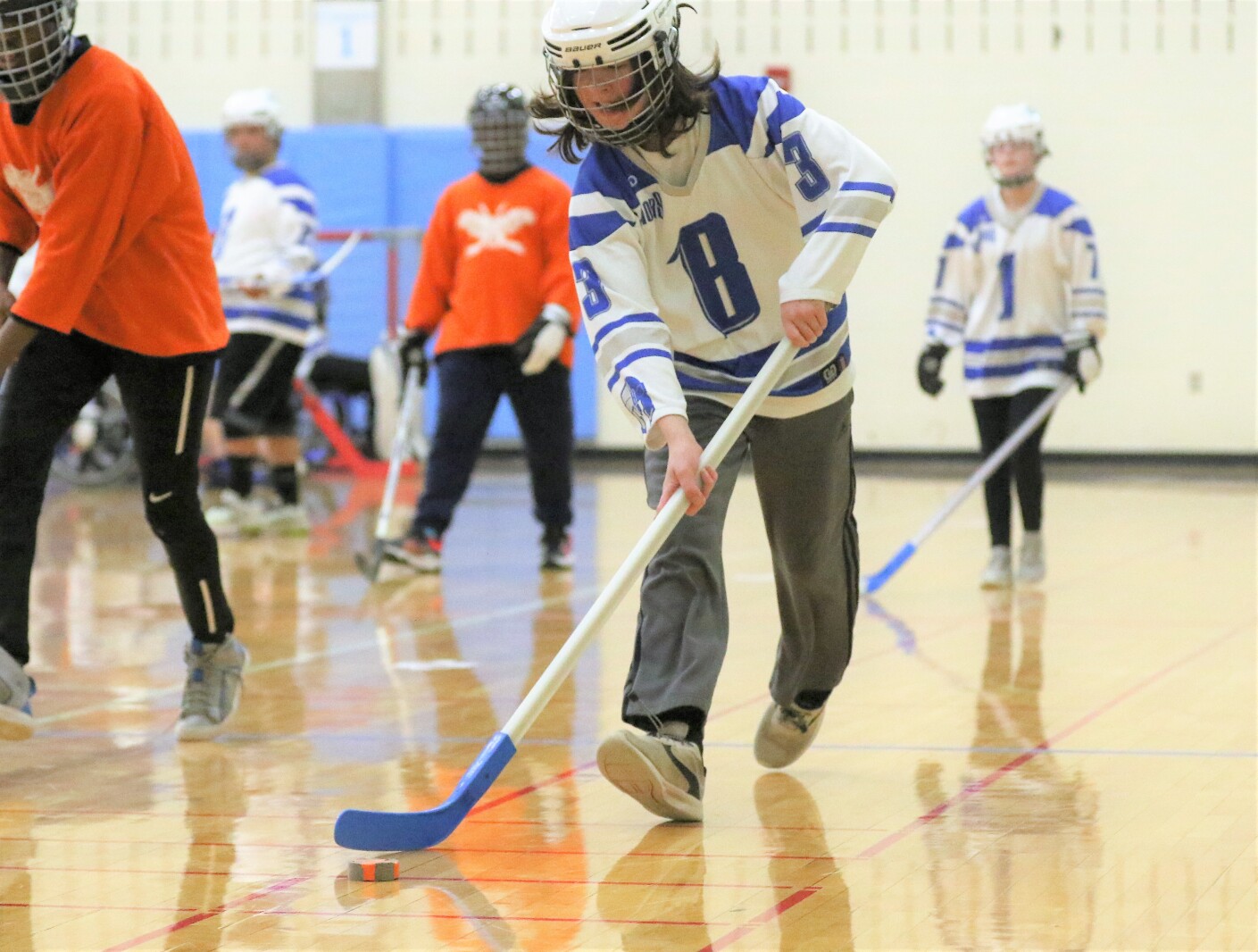 Brainerd floor hockey against St. Paul Humboldt Friday, March 18, 2022, in the State Quarterfinals at Bloomington Jefferson High School.