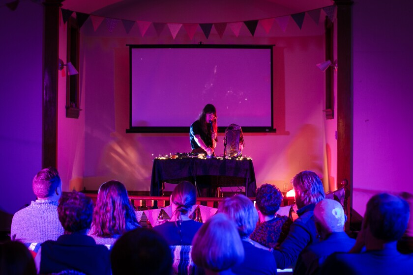 The Nunnery performs inside an old Presbyterian church in downtown Caledonia, which is now being used by Mainspring to hold performances and art events for the community.