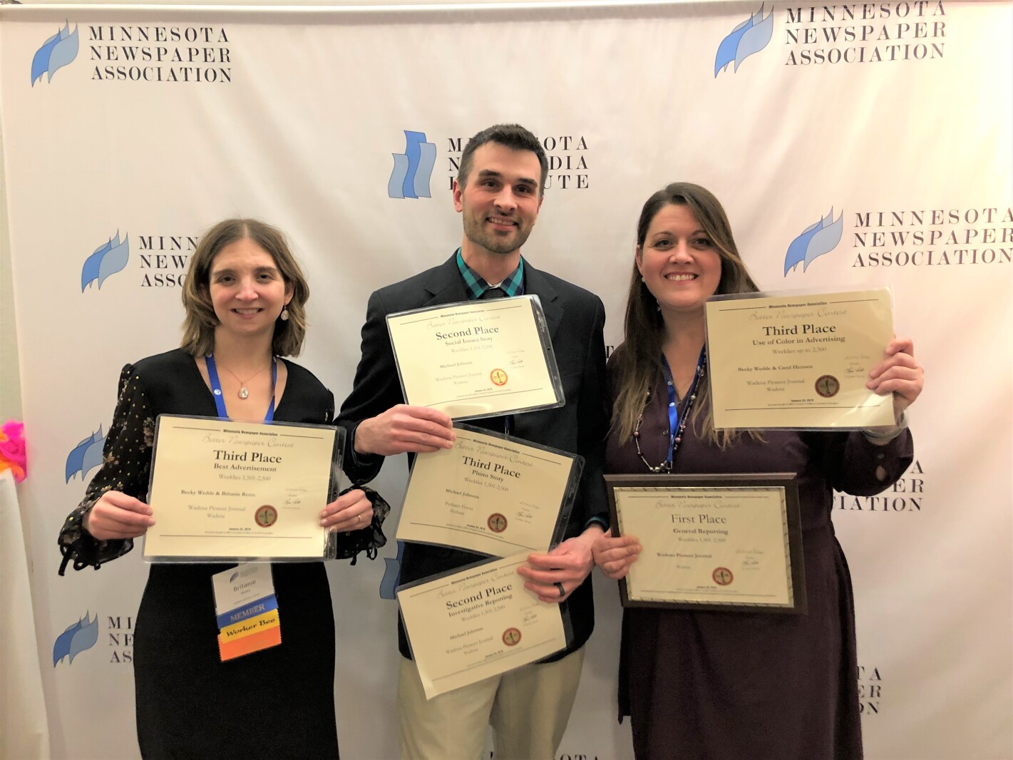 Pioneer Journal awarded at annual newspaper convention Wadena Pioneer