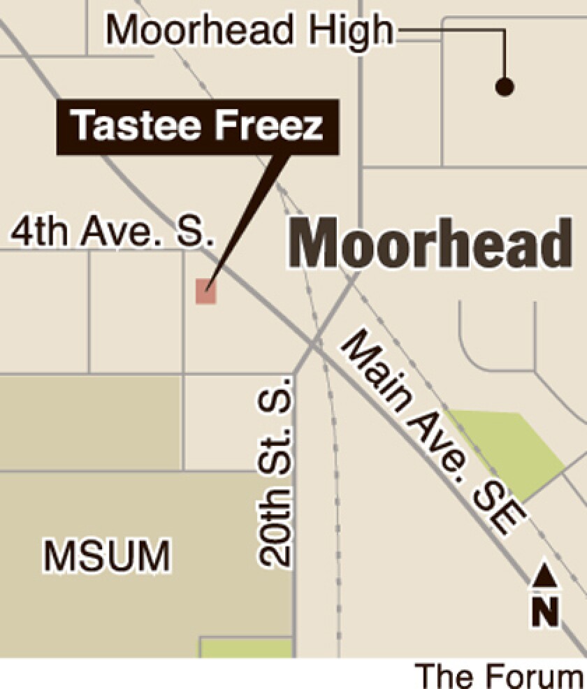 Though still boarded up Monday, Feb. 29, 2016, Tastee Freez in south Moorhead will open Tuesday. Michael Vosburg / Forum Photo Editor