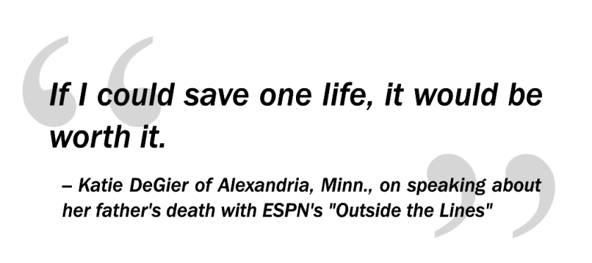 David Hawkinson and his wife, Amy Miller-Hawkinson, are seen in a photo in a screen grab from an episode of ESPN's "Outside the Lines." Photo courtesy ESPN
