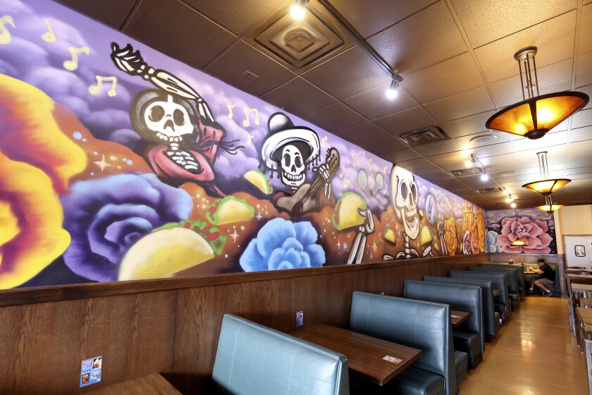Mural showing the day of the dead.