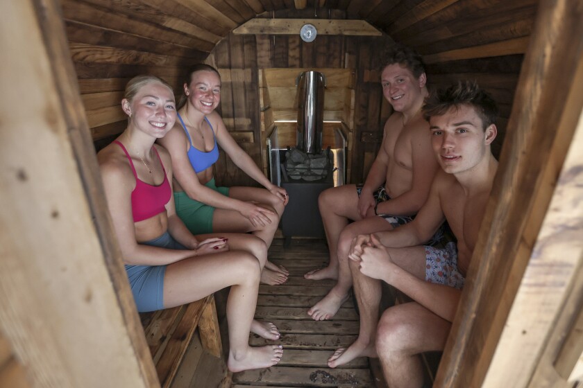 Bison football players are 'comin' in hot' with their mobile sauna service