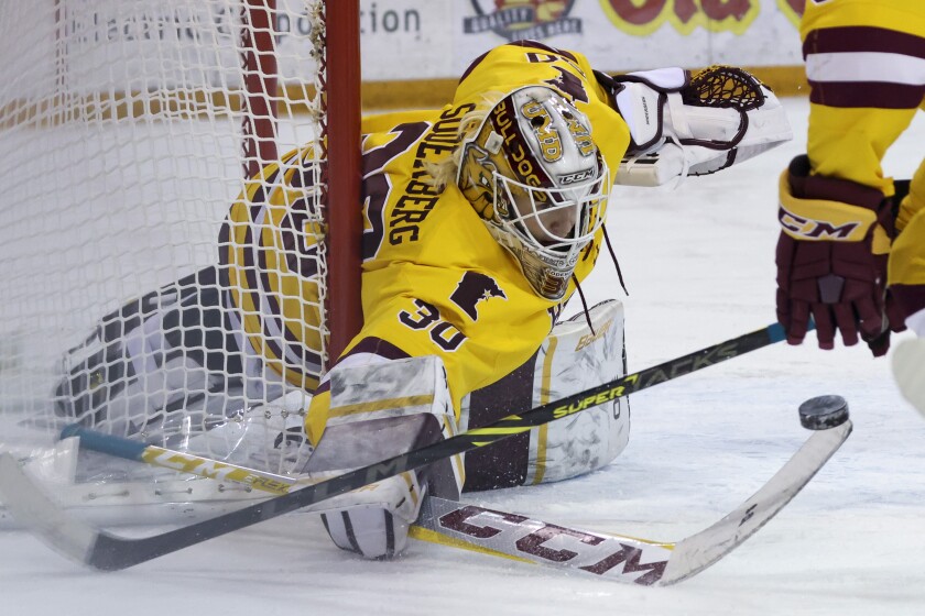 UMD women's hockey Soderberg backstops Bulldogs to season sweep of