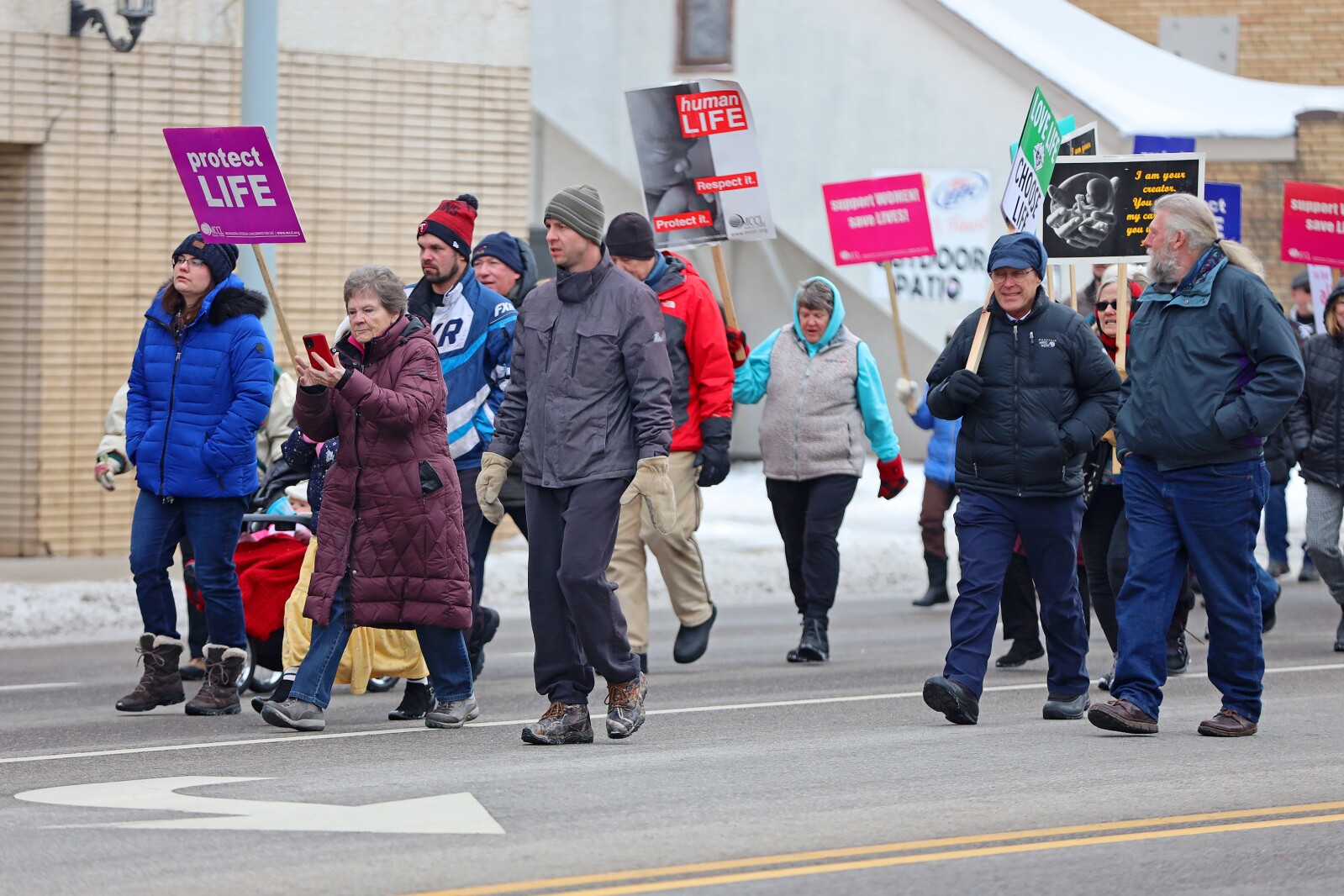 People participate in the March for Life on Sunday, Jan. 22, 2023, in Brainerd.