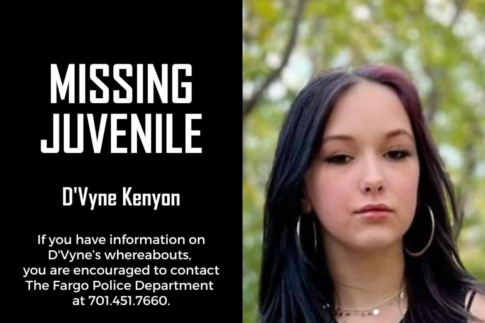 Fargo police seek help finding missing 14 year old girl other missing Fargo police seek help finding missing 14 year old girl other missing