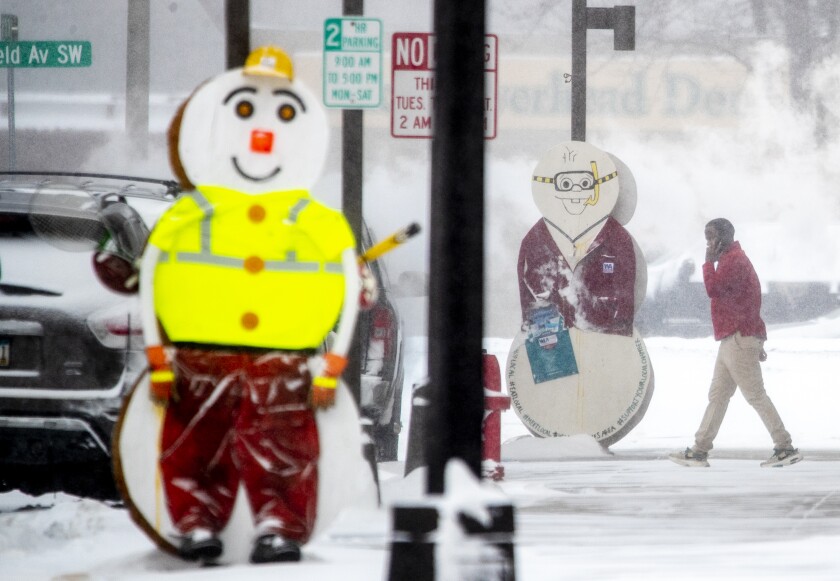 A snow storm blanketed the region with fresh snow Tuesday, Feb. 22, 2022. The storm closed area schools to in-person learning after forecasts predicted up to 14 inches of snowfall.