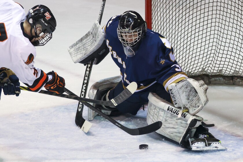 Hermantown boys hockey faces Grand Rapids at the IRA Civic Center.
