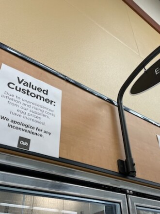 „Cub Foods in Brainerd“ pranešimai apie kiaušinių trūkumą