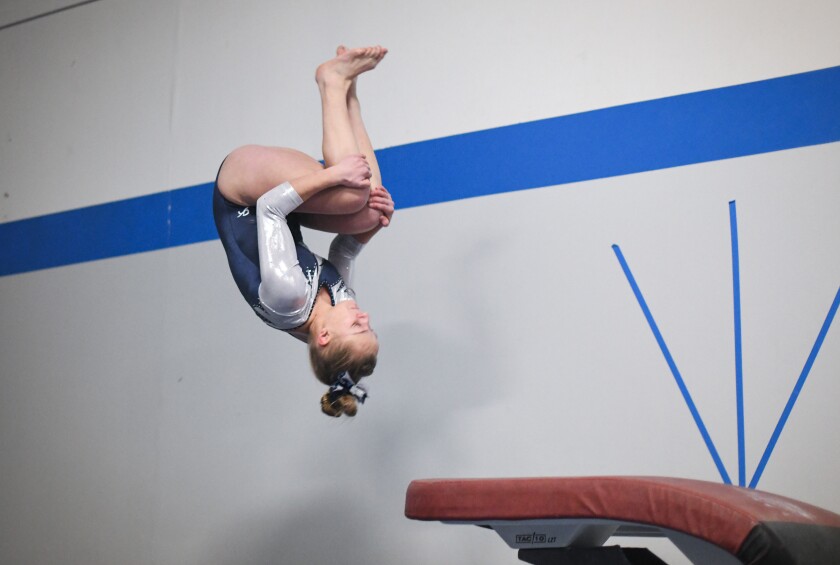 Bemidji competes against Alexandria in gymnastics