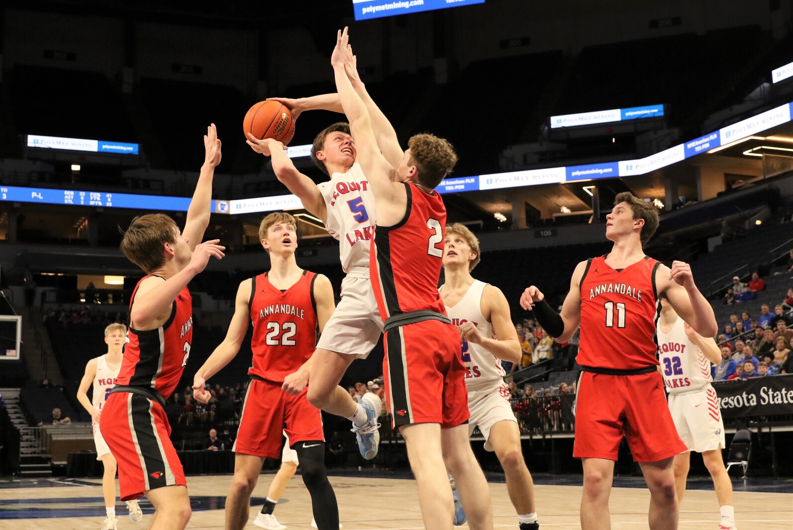 Pequot Lakes vs Annandale Class 2A State Quarterfinals Tuesday, March 22, 2022, at Target Center.