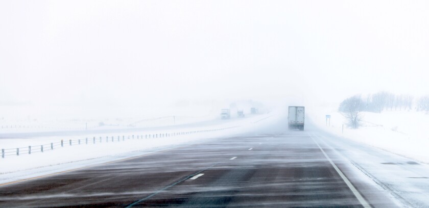 A ground blizzard keeps drivers on their toes as blowing snow causes patches of poor visibility on Interstate 90 looking west towards Adrian on Wednesday, Jan. 25, 2023.