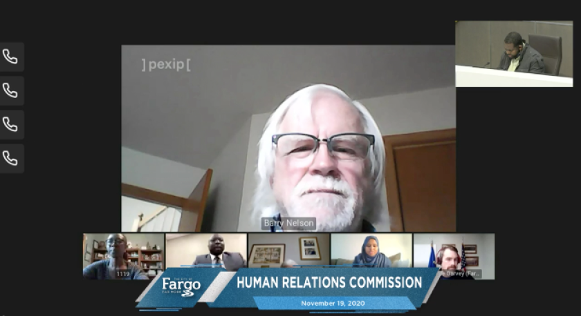 Barry Nelson of the Fargo Human Relations Commission during the virtual meeting on Thursday, Nov. 19.png
