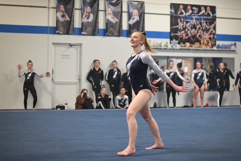 Bemidji competes against Alexandria in gymnastics