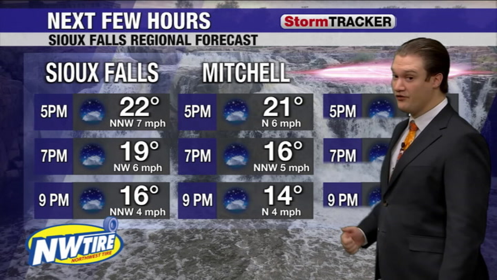 Calm and chilly tonight, with snow returning to the Sioux Falls area ...