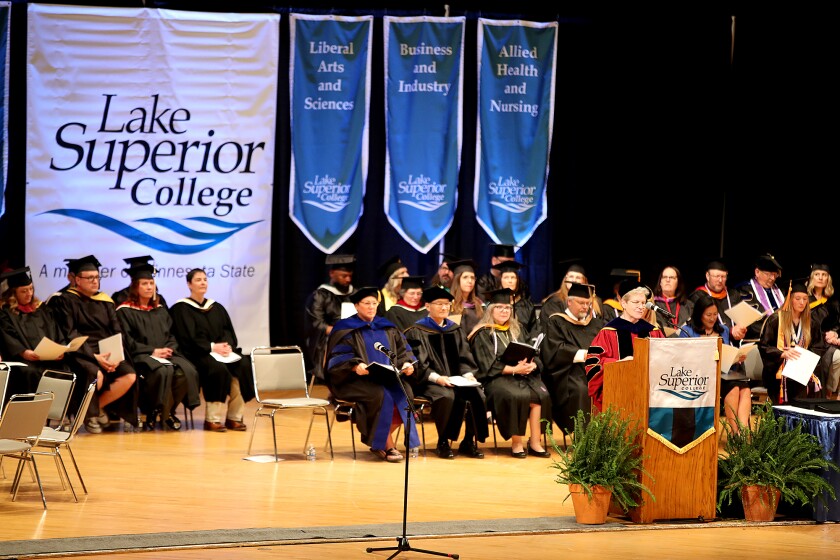 College president speaks.