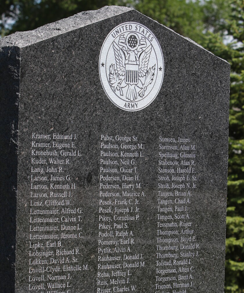 sanborn vets memorial tablet names 062421