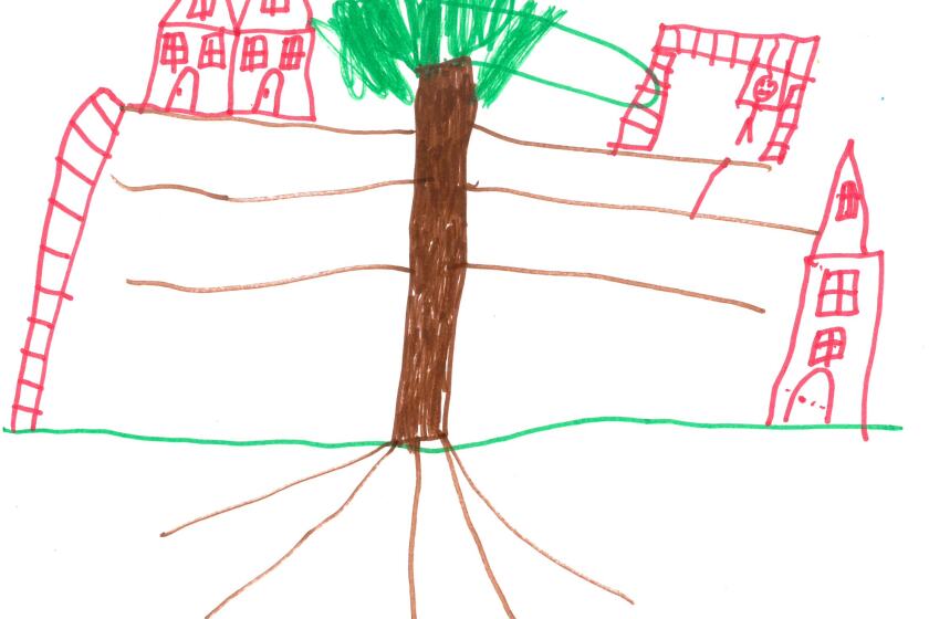 Roots of a community. Weather drawing by Jacob Heinrich of Mrs. Narlock's third-grade class at Lowell Elementary School.
