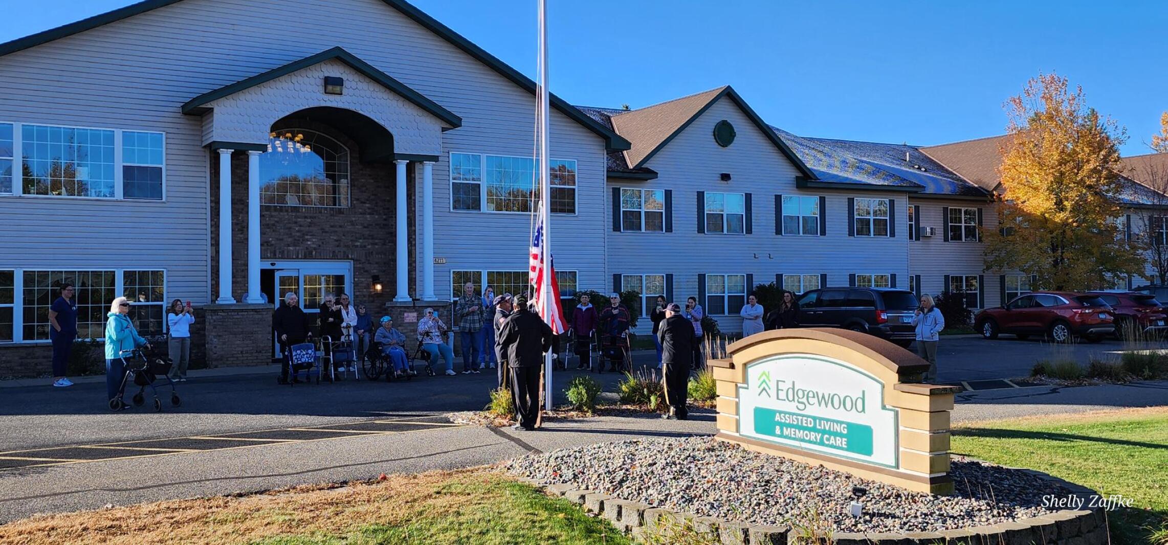 Edgewood Healthcare flag-raising ceremony