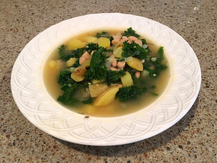 Kale and White Bean Soup in a bowl