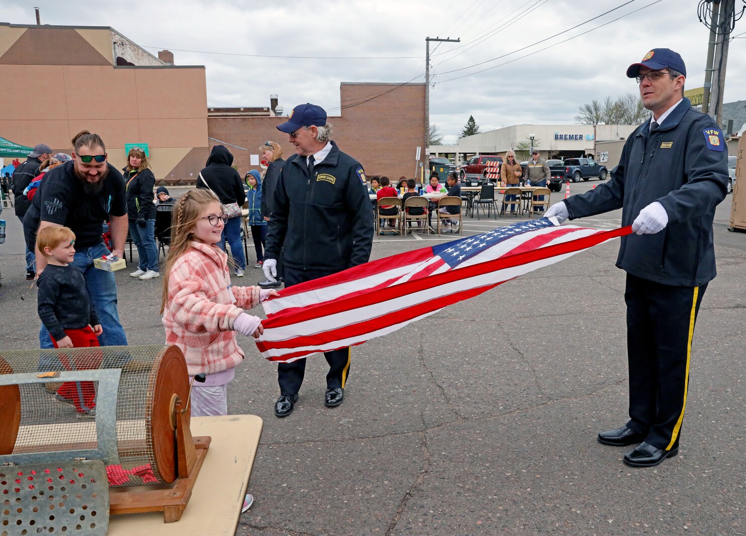Flag folding during the Armed Forces Freedom Festival in Brainerd.