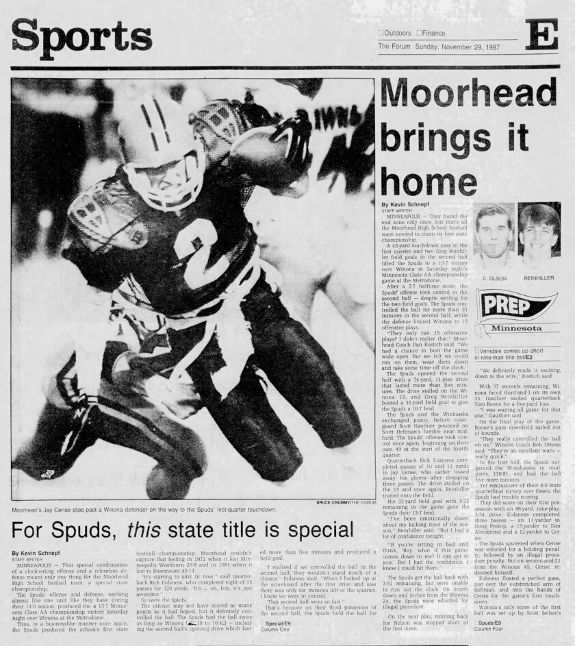 McFeely: 38 years ago, Spuds went to Minneapolis and brought home state title - InForum | Fargo, Moorhead and West Fargo news, weather and sports McFeely: 38 years ago, Spuds went to Minneapolis and brought home state title - InForum | Fargo, Moorhead and West Fargo news, weather and sports