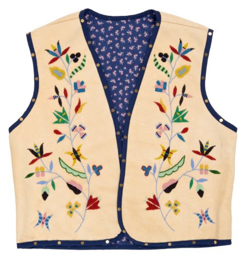 A vest decorated with flowers