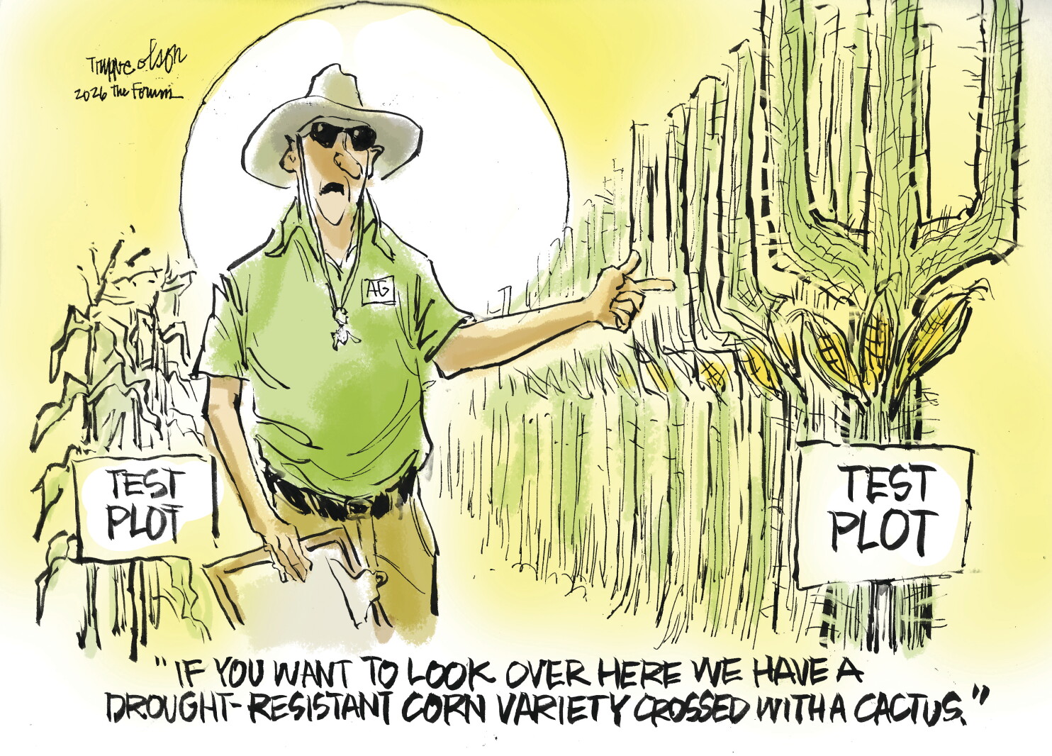 Trygve Olson cartoon: Drought hybrid