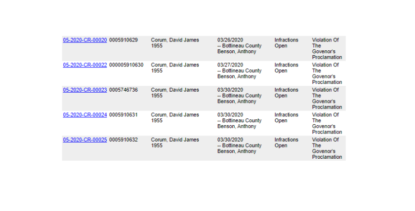 EMBED: David Corum infractions