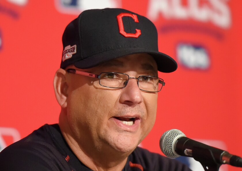 Oct 16, 2016; Toronto, Ontorio, Canada; Cleveland Indians manager Terry Francona answers questions during a media conference on an off day in the ALCS against Toronto Blue Jays at Rogers Centre. Mandatory Credit: Dan Hamilton-USA TODAY Sports