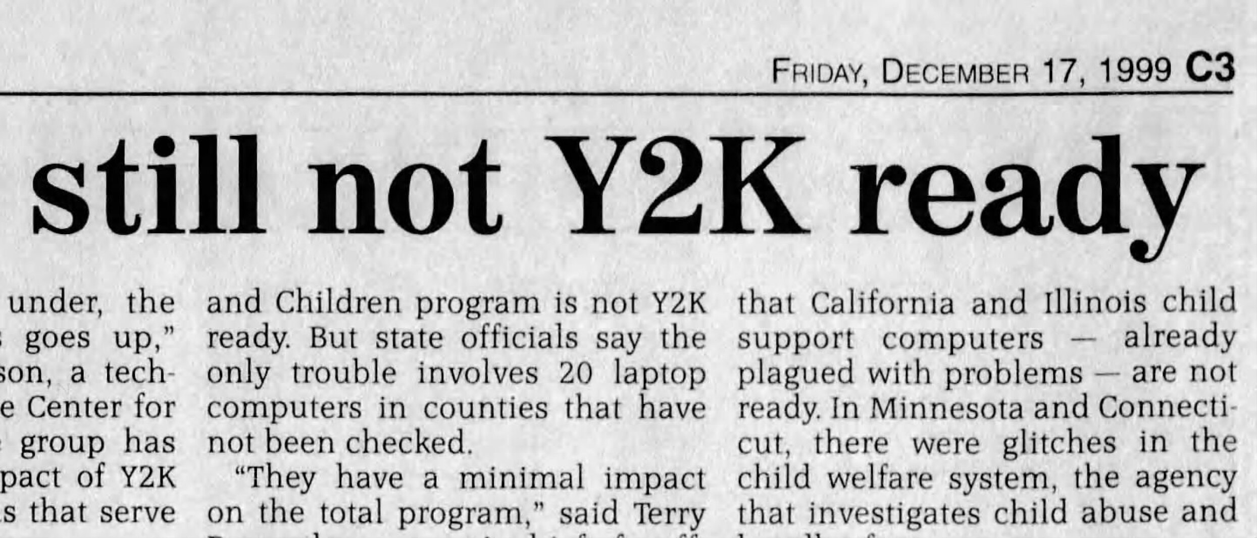 Y2k Project Remember Y2K? It was 1999 and many were sure civilization was about to end