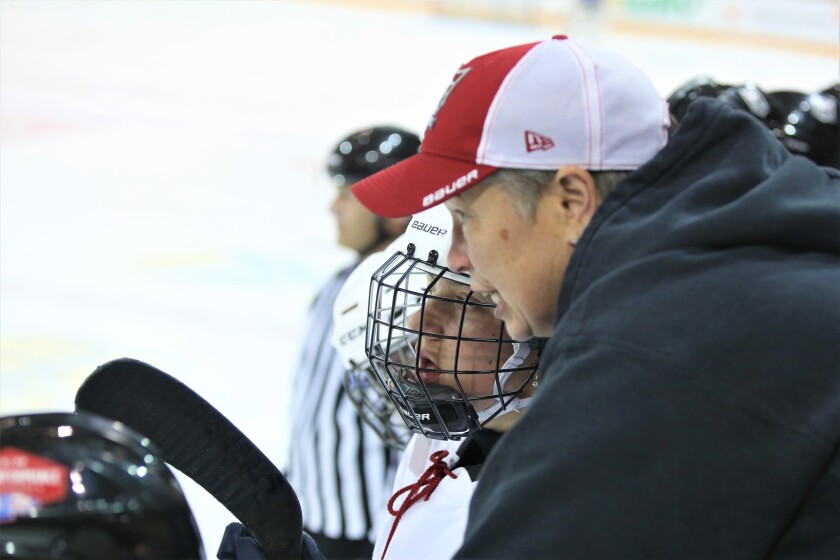 Duluth Icebreakers play hockey against a team from Oslo, Norway.