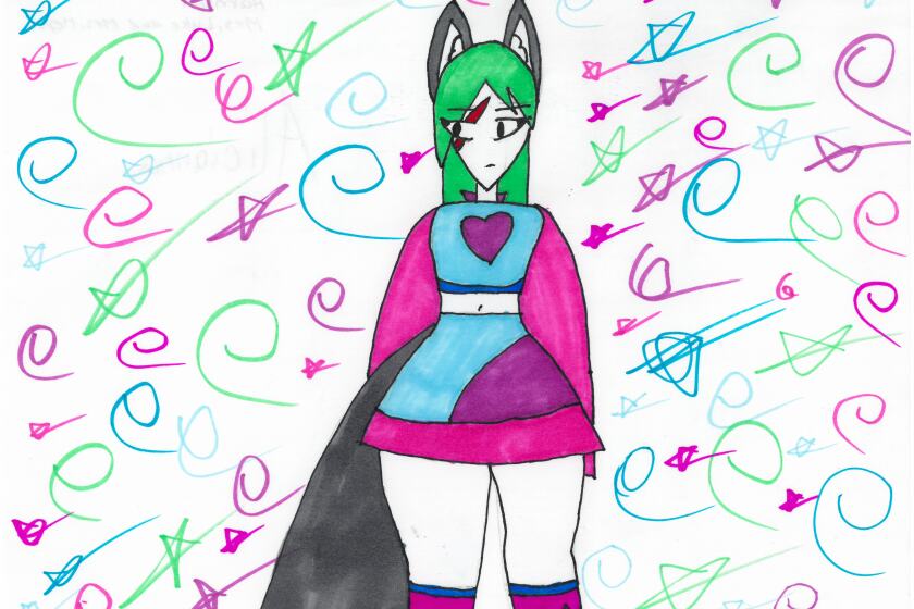 A drawing of an anime girl.