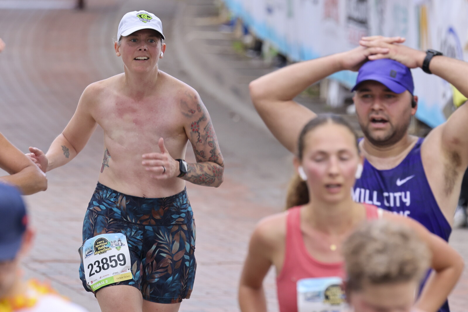 Going topless no big deal for half-marathoner