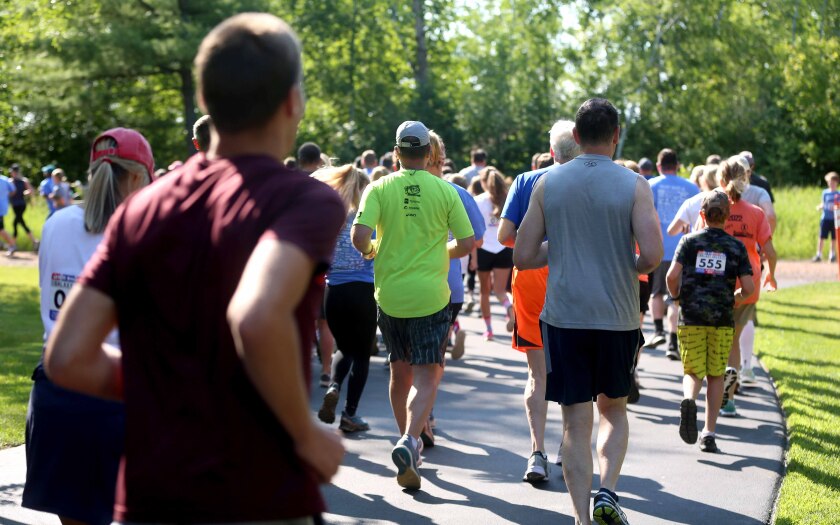 People running during a race