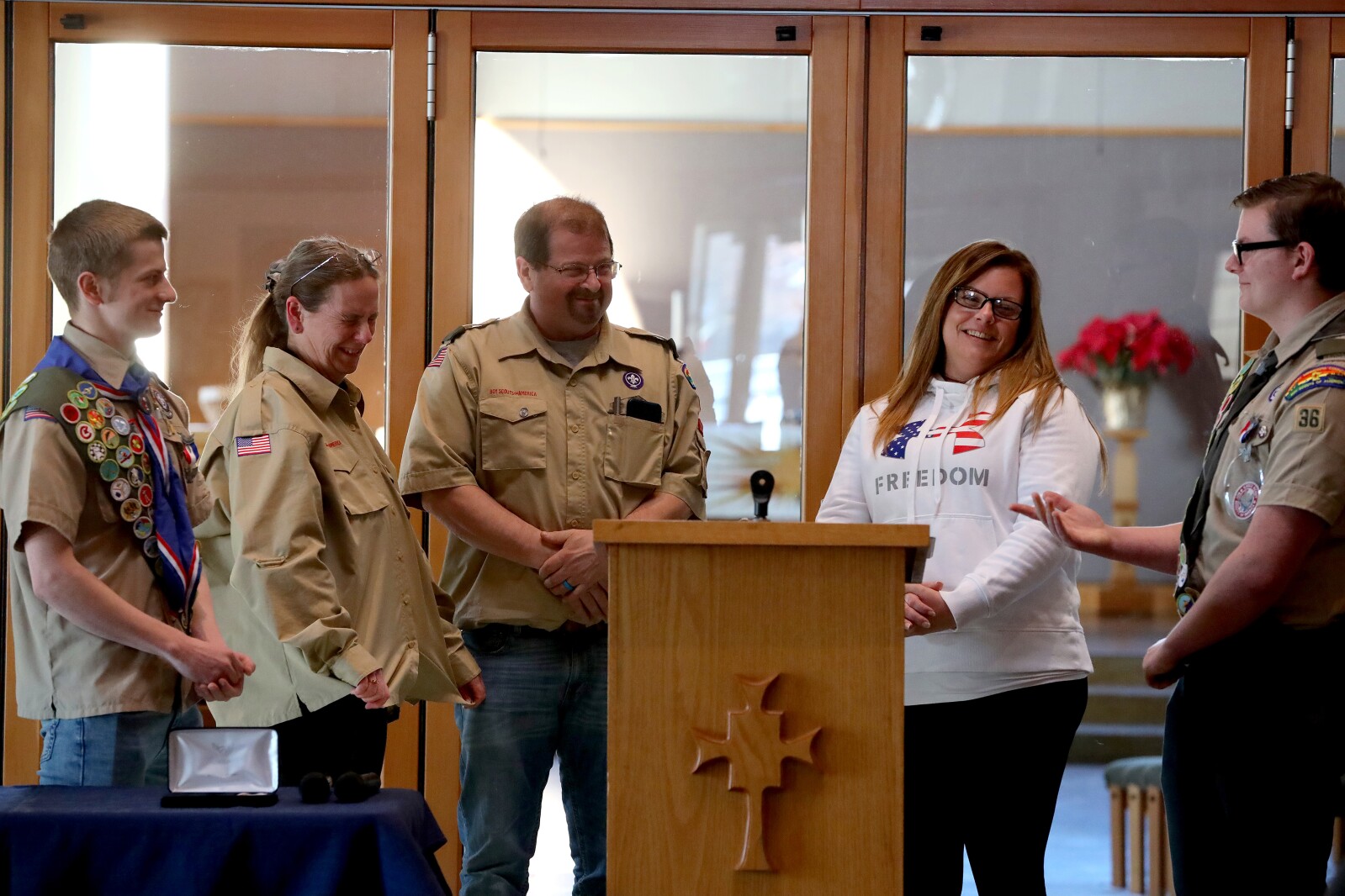 People attend Eagle Scout Tyler Stoen's Court of Honor on Sunday, Jan. 8, 2023, at Lord of Life Lutheran Church in Baxter.