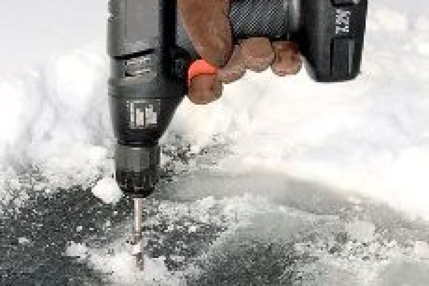 Cordless drill can help determine ice thickness