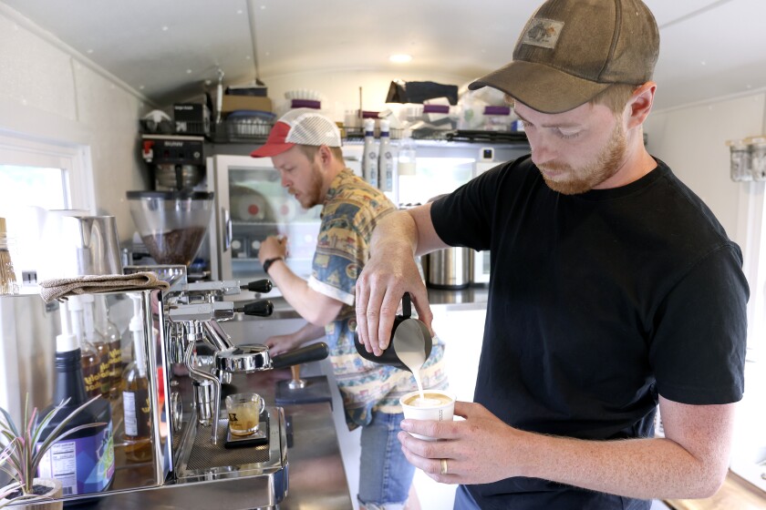 Man making coffee.