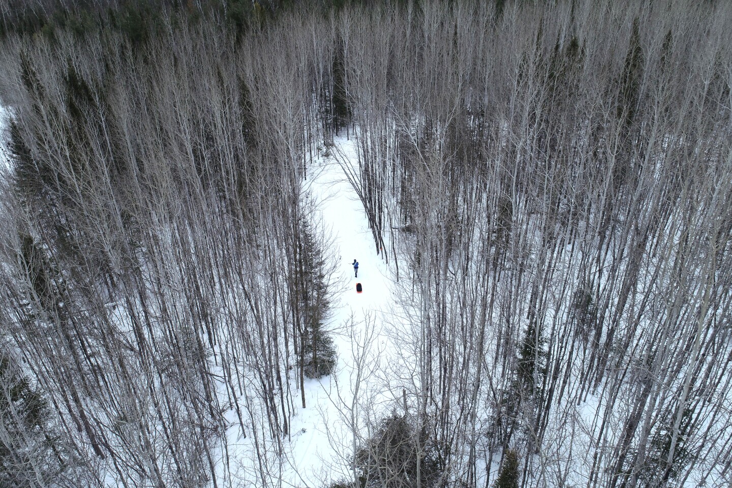 An aerial of ultramarathoner