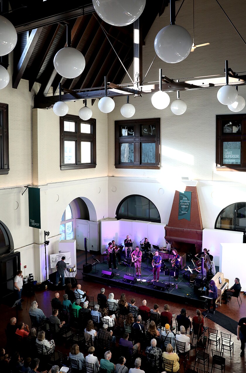 Danny Frank & Smoky Gold is joined on stage by members of the Duluth Superior Symphony Orchestra