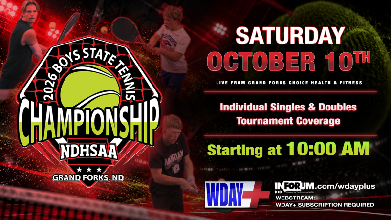 NDHSAA Boys State Tennis Championship to be Broadcast Live on WDAY+ and InForum