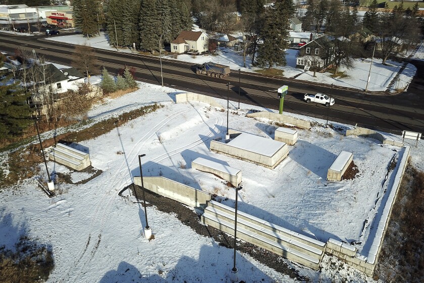 Partially built skate park.