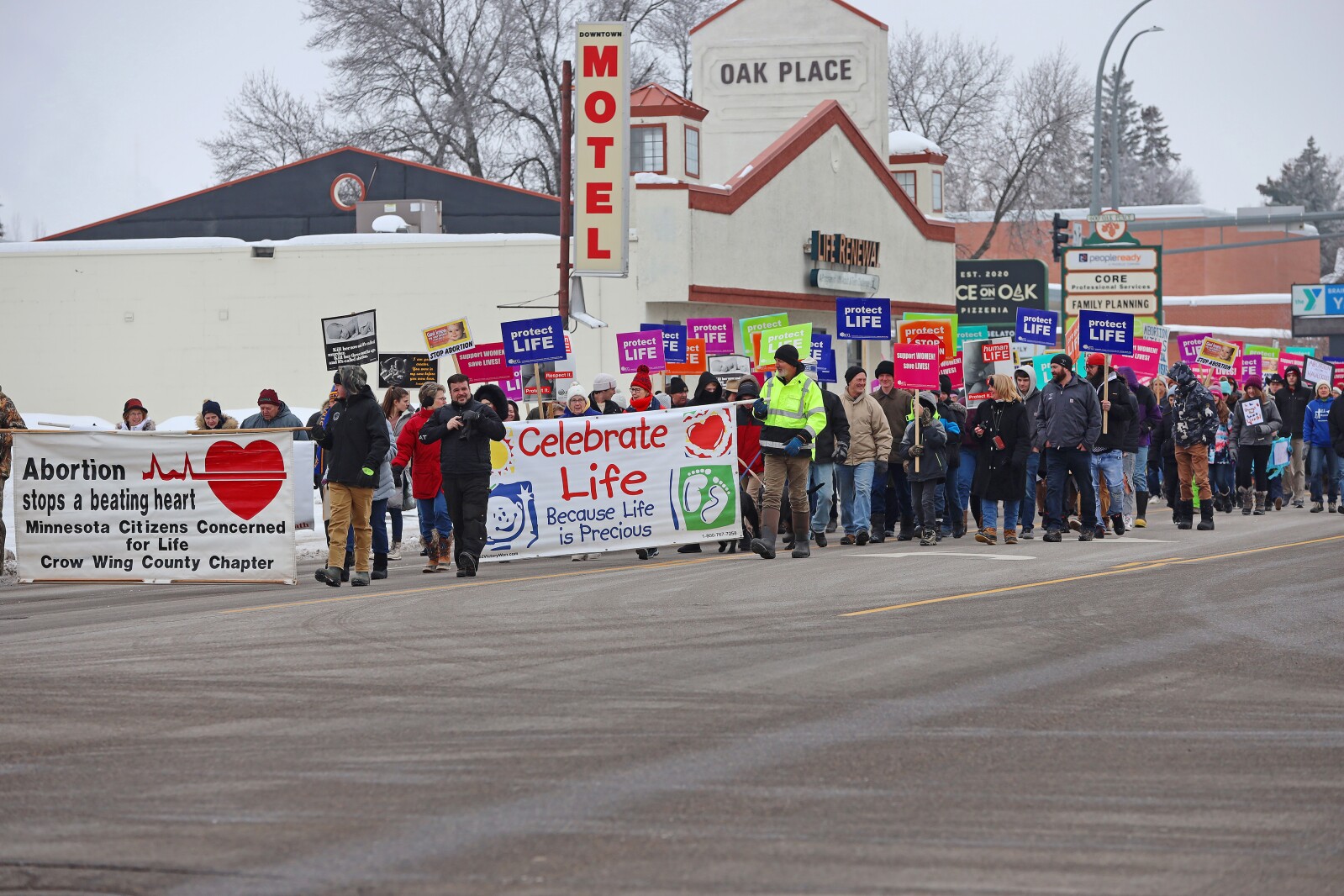 People participate in the March for Life on Sunday, Jan. 22, 2023, in Brainerd.